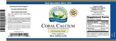 Photo of the Nature's Sunshine Coral Calcium with Naturally-Occurring Magnesium label