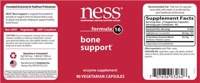 Photo of the NESS Nutritional Enzyme Support System Formula 16 Bone Support label