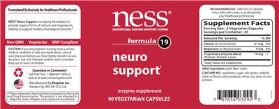 Photo of the NESS Nutritional Enzyme Support System Formula 19 Neuro Support label