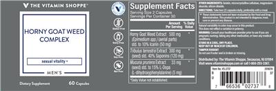 Photo of the The Vitamin Shoppe Horny Goat Weed Complex label
