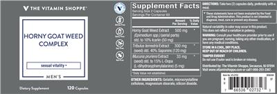 Photo of the The Vitamin Shoppe Horny Goat Weed Complex label