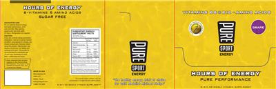 Photo of the Pure Sport Energy Grape label