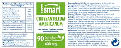 Photo of the SuperSmart Chrysantellum Americanum 400 mg label