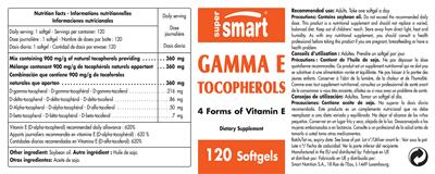 Photo of the SuperSmart Gamma E Tocopherols label