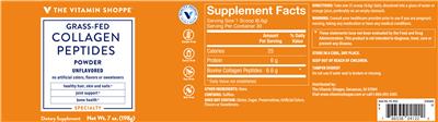 Photo of the The Vitamin Shoppe Collagen Peptides Powder Unflavored label