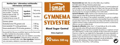 Photo of the SuperSmart Gymnema Sylvestre 500 mg label