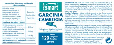 Photo of the SuperSmart Garcinia Cambogia 550 mg label