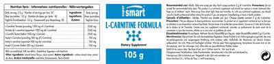 Photo of the SuperSmart L-Carnitine Formula label