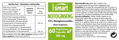Photo of the SuperSmart Notoginseng 200 mg label