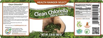 Photo of the Health Ranger Select Clean Chlorella label