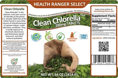 Photo of the Health Ranger Select Clean Chlorella 200 mg label