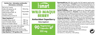Photo of the SuperSmart Wild Maqui Berry label
