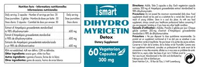 Photo of the SuperSmart Dihydro Myricetin 300 mg label
