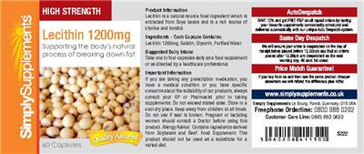 Photo of the SimplySupplements Lecithin 1200 mg label