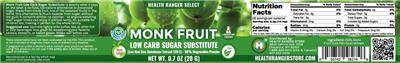 Photo of the Health Ranger Select Monk Fruit label
