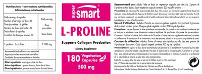 Photo of the SuperSmart L-Proline 500 mg label