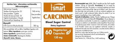 Photo of the SuperSmart Carcinine 150 mg label