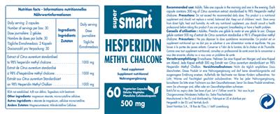 Photo of the SuperSmart Hesperidin 500 mg label