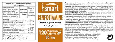 Photo of the SuperSmart Benfotiamine 80 mg label