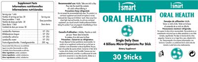 Photo of the SuperSmart Oral Health Single Daily Dose label