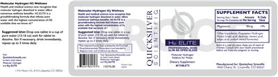 Photo of the Quicksilver Scientific H2 Elite label