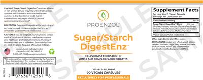 Photo of the ProEnzol Sugar/Starch DigestEnz label