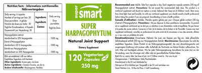 Photo of the SuperSmart Super Harpagophytum label