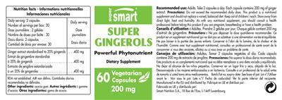 Photo of the SuperSmart Super Gingerols label