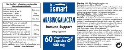 Photo of the SuperSmart Arabinogalactan label