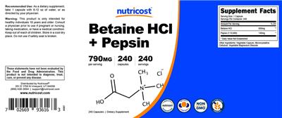 Betaine HCl + Pepsin 790 mg
