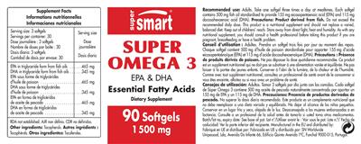 Photo of the SuperSmart Super Omega 3 1500 mg label