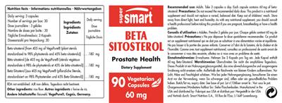 Photo of the SuperSmart Beta Sitosterol 60 mg label
