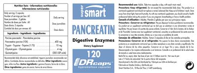 Photo of the SuperSmart Pancreatin label