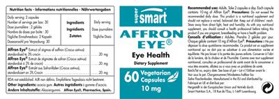 Photo of the SuperSmart Affron Eye 10 mg label