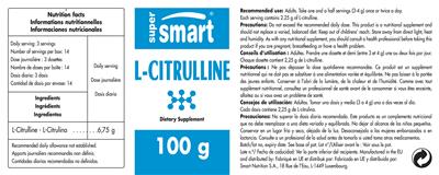 Photo of the SuperSmart L-Citrulline label