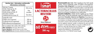 Photo of the SuperSmart Lactobacillus Reuteri label