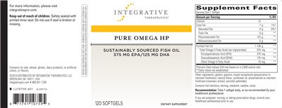 Photo of the Integrative Therapeutics Pure Omega HP label
