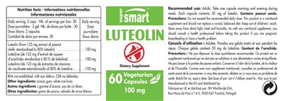 Photo of the SuperSmart Luteolin 100 mg label