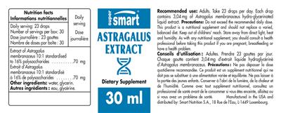 Photo of the SuperSmart Astragalus Extract label