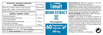 Photo of the SuperSmart Reishi Extract label