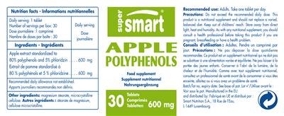 Photo of the SuperSmart Apple Polyphens 600 mg label