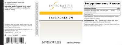 Photo of the Integrative Therapeutics Tri-Magnesium label