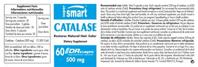 Photo of the SuperSmart Catalase 500 mg label