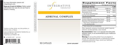 Photo of the Integrative Therapeutics Adrenal Complex label