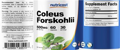 Coleus Forskohlii 500 mg