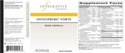 Photo of the Integrative Therapeutics Osteoprime Forte label