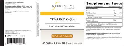 Photo of the Integrative Therapeutics Vitaline CoQ10 1,200 mg Maple Nut Flavored label