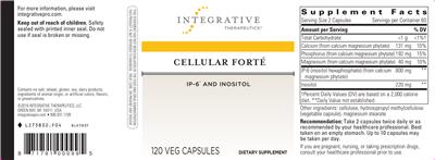 Photo of the Integrative Therapeutics Cellular Forte label