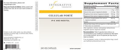 Photo of the Integrative Therapeutics Cellular Forte label