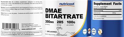 Dmae Bitartrate 350 mg Unflavored